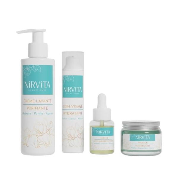 Routine Nirvita - Anti Acné - Anti Rougeurs - Anti imperfections - Crème Lavante 200 ml - Sérum Anti imperfections 30 ml - So
