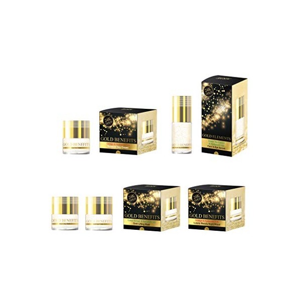 La crème de jour régénératrice Gold Benefits, à base dor 24K, crée une crème hydratante qui soulève temporairement la peau. ...