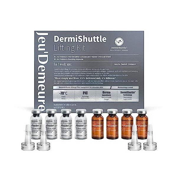 JEUDEMEURE Collagène, peptide, sérum à lacide hyaluronique, lifting du visage avec DermiShuttle, sérum coréen pour anti-âge