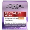 LOREAL PARIS – Soin Visage Anti-Âge Repulpant, Protection SPF 50 et Hydratation Intense 50mL - Le Lot De 2 Crème Jour et Nuit
