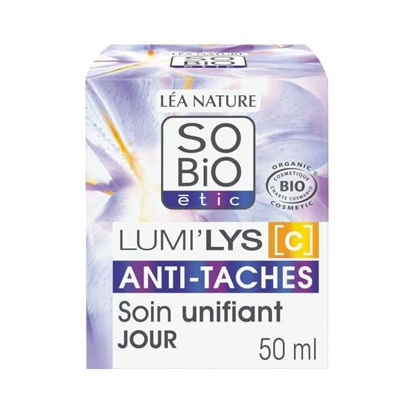 SOBIO ETIC – Soin Jour Éclat Anti-Tâches, Texture Légère et Naturelle, Pot 50mL - lot de 2 - Vendu par Lot