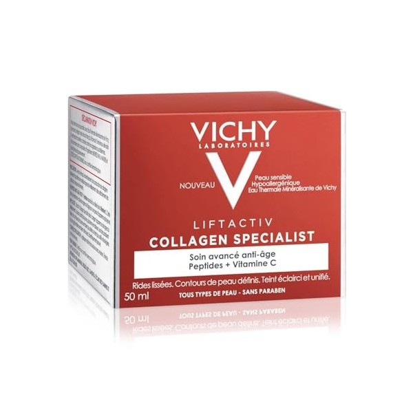 VICHY LABORATOIRES – Crème de Jour Liftante Anti-Âge, Texture Légère au Collagène 50mL - Vendu par unité