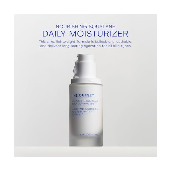 The Outset Crème hydratante quotidienne nourrissante au squalane – Barrière cutanée réparatrice, douce, sans parfum, non comé
