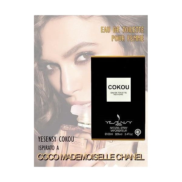 Cokou Parfum Equivalent pour Femme Compatible avec les Parfums des Grandes Marques - Eau de Toilette 100 ml