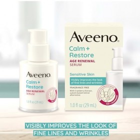 Aveeno Calm + Restore Age Renewal Sérum anti-âge avec flocons davoine nourrissants et extrait de myrtille Améliore visibleme