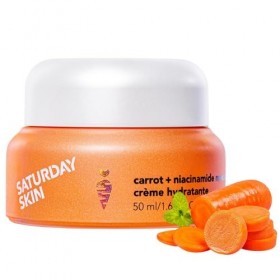 Saturday Skin Crème hydratante pour le visage avec carotte, niacinamide, céramides et centella asiatica, peptide, sans parabe