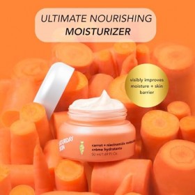 Saturday Skin Crème hydratante pour le visage avec carotte, niacinamide, céramides et centella asiatica, peptide, sans parabe