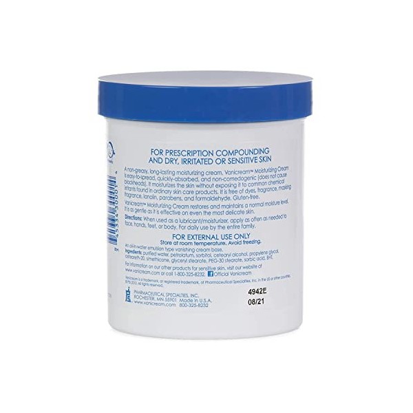 Vanicream Crème hydratante pour peau sensible 1 livre lot de 5 