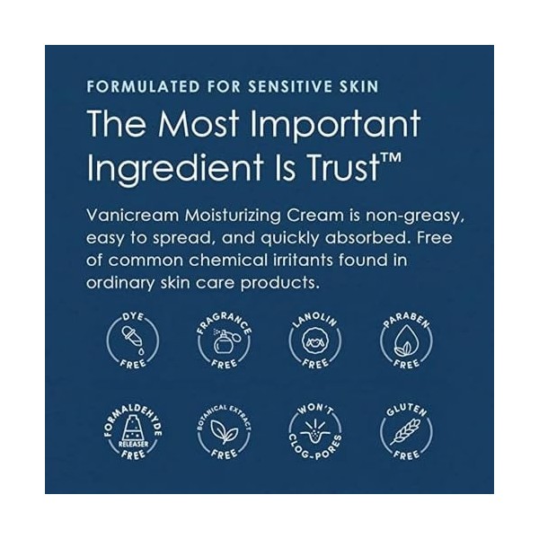 Vanicream Lot de 4 crèmes hydratantes pour peaux sensibles 473 ml