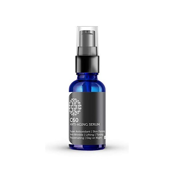 Sérum anti-âge Carbon 60 30 ml avec acide hyaluronique, cellules souches végétales, peptides, vitamines B + C et complexes an