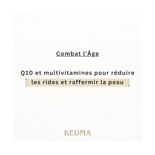 Kedma - Crème Platine Anti-Âge au Q10 et Multivitamines - Raffermissante et Éclatante - Pour Tous Types de Peau - 50g