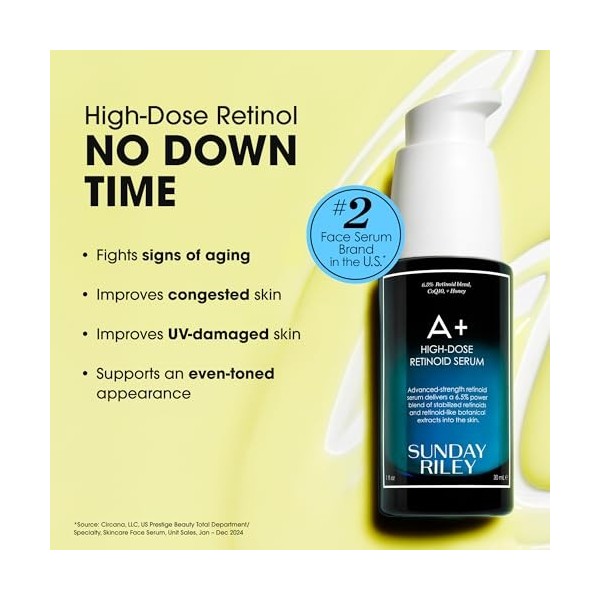 Sunday Riley Sérum rétinoïde A+ High Dose 30 ml