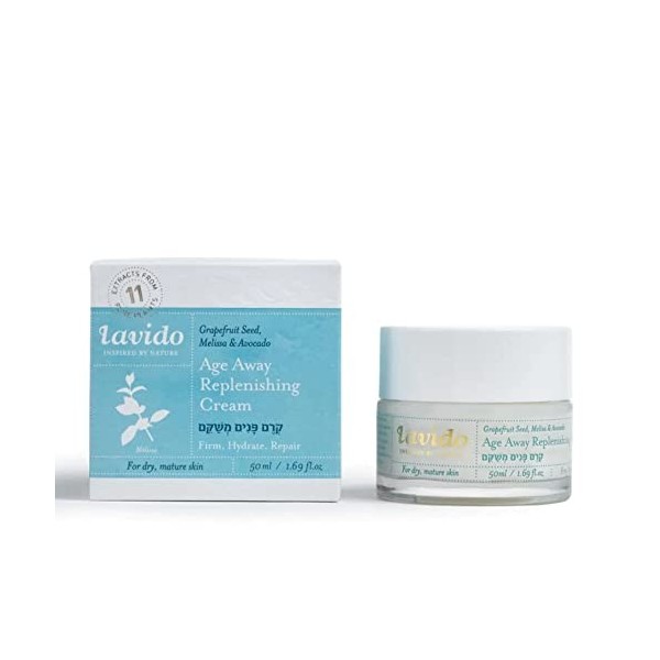 LAVIDO Crème Régénératrice Age Away Graines de Pamplemousse Mélisse/Avocat 50 ml 1 Unité