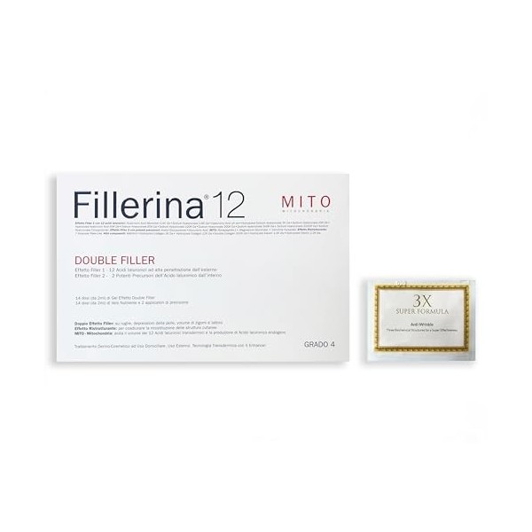 Fillerina 12 Double Gel Remplissage Effet Restructurant avec Acide Laluronque, Traitement Dermo-Cosmétique + 2 ml Masque Visa