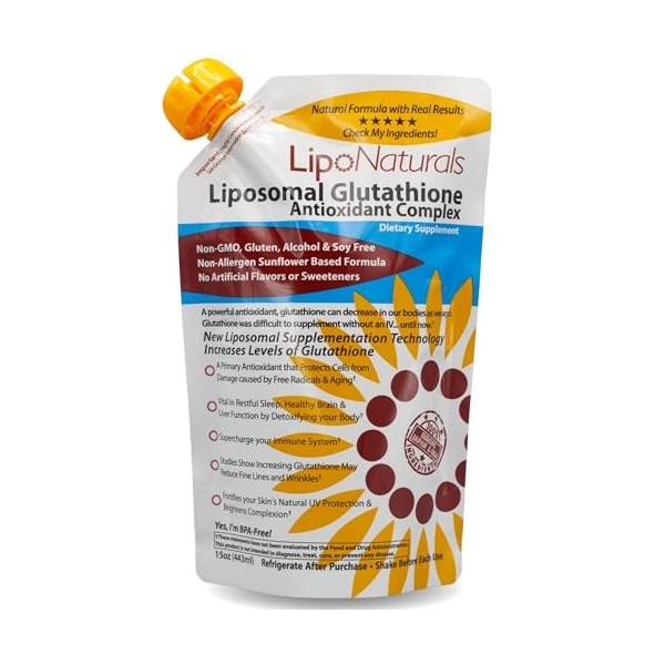 Lipo Naturals, Liposomal Glutathione Antioxidant Complex with Setria, 15 oz 443 ml 