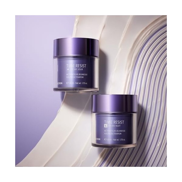 Jeunesse & Fermeté Jour/Nuit - Time Resist Jour 50ml + Time Resist Nuit 50ml - Crème Anti-Âge, Réduit Rides & Ridules - Activ...