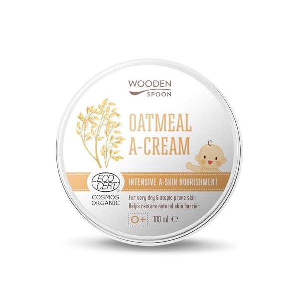 Wooden Spoon Crème Apaisante Bio Peaux Sensibles et Atopiques – Avoine Colloïdale, Calendula et Millepertuis, 100% Naturelle,...