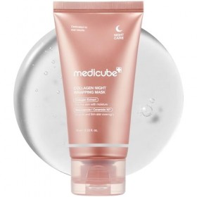 medicube Masque de Nuit Wrapping au Collagène Peel-Off | Soin Élasticité & Hydratation | Effet Glass Skin Repulpant | Anti-Re...