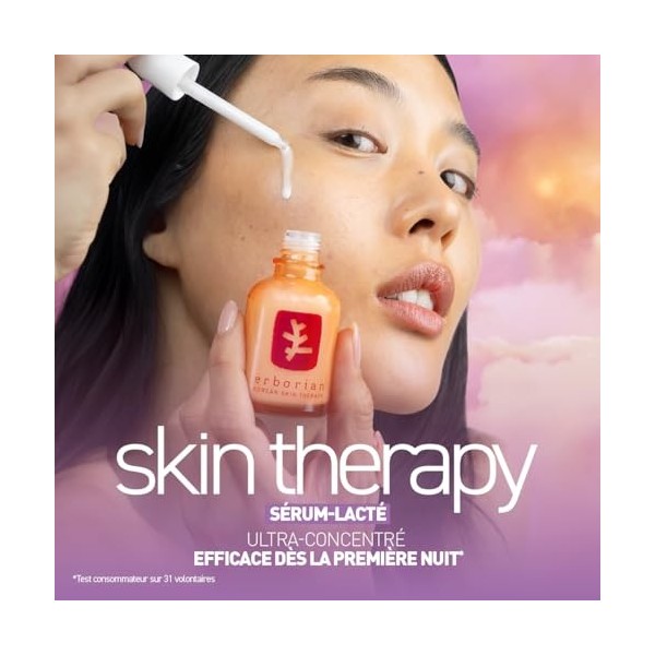 Erborian - Skin Therapy - Sérum Lacté de Nuit Visage Multi-Perfecteur - Formule Enrichie avec 17 Ingrédients - Tous Types de ...