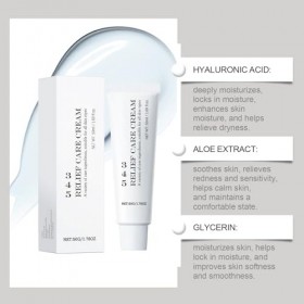 345 Relief Cream de soulagement, crème dhydratation pour le visage, calmant et hydratant profond hydratant pour la peau gras