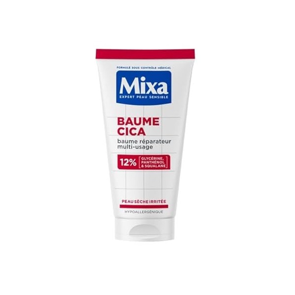 Mixa Expert Peau Sensible - Pommade Ultra-Réparatrice Cica Réparation 10-en-1 - Peaux Extra Sèches et Rugosités - Pieds, Geno...