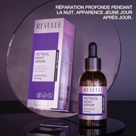 REVUELE Retinol Night Sérum Anti-âge Intensif Avec Rétinol et Acide Hyaluronique - Sérum de Nuit au Rétinol, Régénérant, Amél