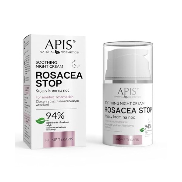 Apis ROSACEA-STOP Crème Apaisante, Réduit les rougeurs, Anti-inflammatoire, Calme les érythèmes, Renforce le teint Raffermit,