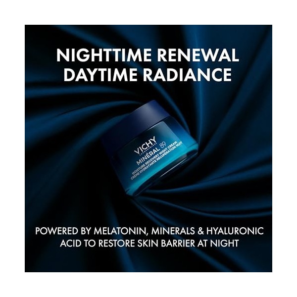 Vichy, Minéral 89, Crème Hydratante Récupération Nuit, Anti-Pellicules & Anti-Démangeaisons, Cuir Chevelu Sensible, 50 ml