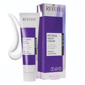 REVUELE Retinol Crème de Nuit Anti-âge Contre les Taches Pigmentaires, les Rides et les Ridules, Raffermissant et Illuminateu