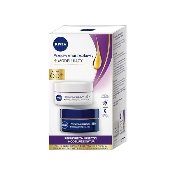 NIVEA Lot de 2 - Anti-RIDES + Crème de Jour et Crème de Nuit 65+ 2 x 50 ml 