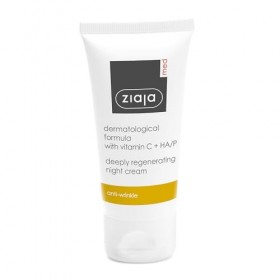 Ziaja Med Crème de nuit réparatrice pour le visage avec vitamine C et acide hyaluronique de nuit pour la peau 25+ et 40+