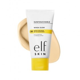e.l.f. SKIN Suntouchable Whoa Glow SPF 30, Sunscreen & Makeup Primer for a Glowy Finish, Made With Hyaluronic Acid, Vegan & C