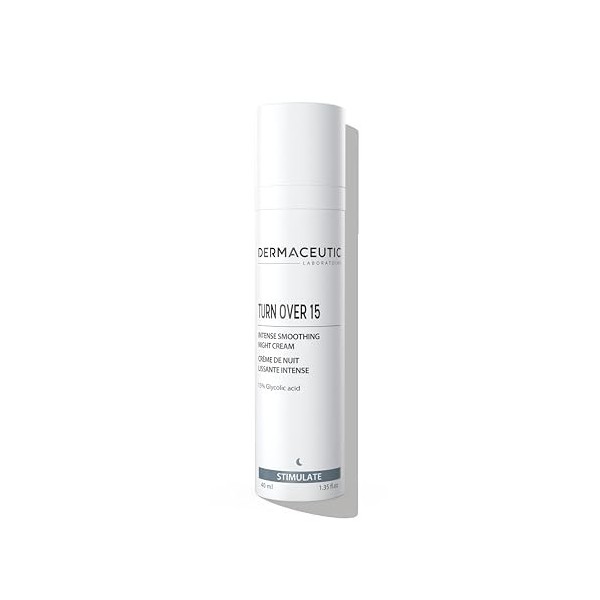 Turn Over 15 | Crème de Nuit Anti-Âge | 15% dAcide Glycolique AHA | Exfoliant Visage Anti-Rides & Taches, Imperfections & Im ...