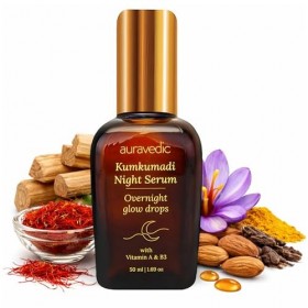 Auravedic Kumkumadi Tailam Night Serum, 50 ml, pour une peau éclatante, sérum à lhuile de Kumkumadi