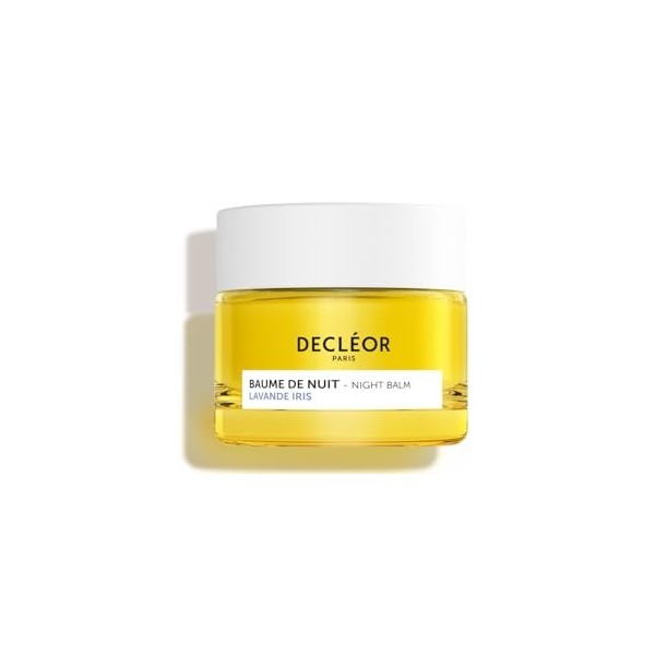 Decléor Baume de Nuit Lavande Iris 15ml – Baume Visage Nuit Raffermissant et Lissant, Soutien l’Élasticité et la Fermeté, Soi