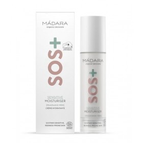 MÁDARA Organic Skincare | Hydratant SOS+ SENSITIVE, 50 ml - Hydratant Quotidien Léger Pour Les Peaux Sensibles Sujettes Aux R...