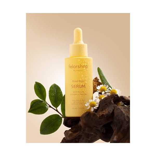 Felor shop by maryam, Sérum de nuit avec rétinol, collagène et peptides, soin de la peau anti-âge, 50 ml Crème Jour et Nuit