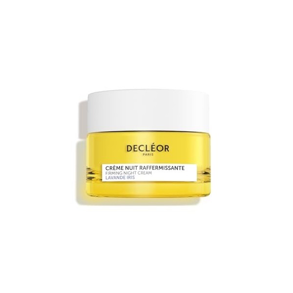 Decléor Crème de Nuit Raffermissante Lavande Iris 50ml – Crème Visage Anti-Rides de Nuit qui Cible la Perte de Fermeté, Lisse