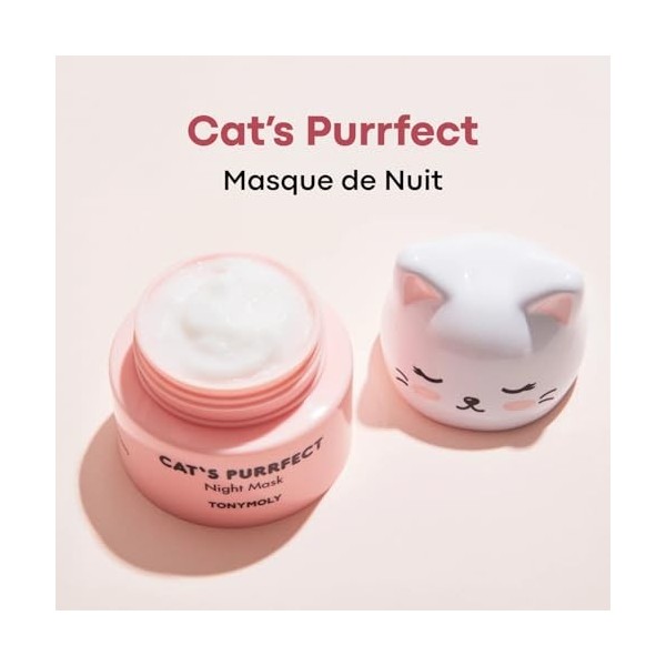 TONYMOLY Cats Purrfect Night Mask - Nourishing Overnight Mask for Hydration & Repair with Niacinamide & Centella, K-Beauty S ...