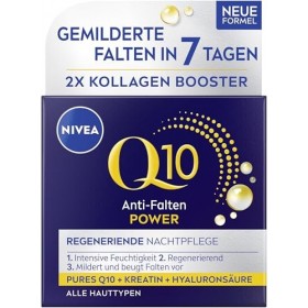 NIVEA Q10 Power Crème de nuit anti-rides régénérante pour tous les types de peau Crème de nuit au Q10 pur et à la créatine et