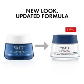 Vichy, Liftactiv, Crème de Nuit Anti-Rides Raffermissante, Lisse & Repulpe, Enrichi en Acide Hyaluronique, Pour Tous Types de
