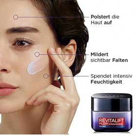 LOréal Paris Crème de nuit à lacide hyaluronique anti-âge avec micro-Filler acide hyaluronique pour hydrater et effet anti- C...