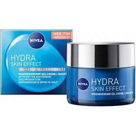 NIVEA Hydra Skin Effect Gel crème régénérante 50 ml , crème de nuit pour une peau lisse pendant la nuit, crème de nuit légèr ...