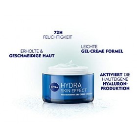 NIVEA Hydra Skin Effect Gel crème régénérante 50 ml , crème de nuit pour une peau lisse pendant la nuit, crème de nuit légèr ...