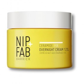 Nip+Fab Ceramide Fix Crème De Nuit 12% 50 ml, Luxueuse Pour Reconstituer La Barrière Cutanée, Soutien La Production DÉlastin