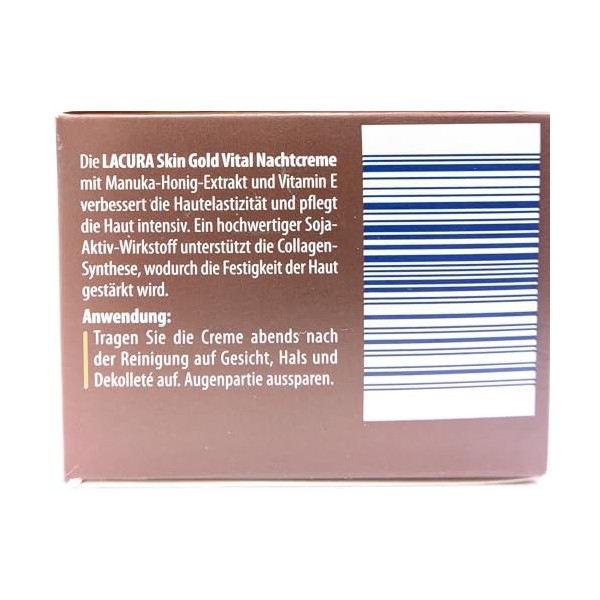 Skin Gold Vital - Extrait de miel de Manuka - Crème de nuit - 50 ml - Anti-relâchement de la peau - Âge 60 ans