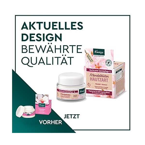 Kneipp - Crème de nuit à la fleur damande pour une peau douce - 50 ml Lot de 2 Crème Jour et Nuit