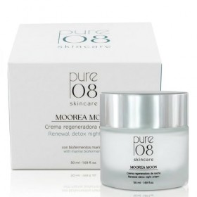 Crème de nuit régénérante pour le visage Moorea Moon de 08PURE Skincare, aux bioferments marins et au NovoRetin, pour tous ty