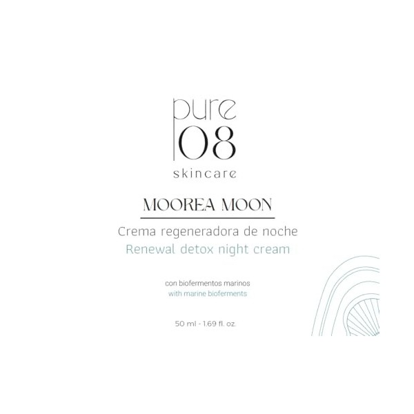 Crème de nuit régénérante pour le visage Moorea Moon de 08PURE Skincare, aux bioferments marins et au NovoRetin, pour tous ty