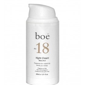 Boë N°18 Crème de nuit au bakuchiol - Vitamine E, beurre de karité, anti-âge et lissage de la peau - Pour tous les types de p